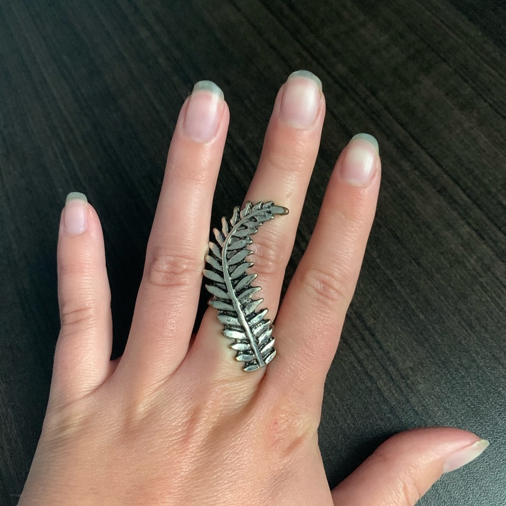 Silver Leaf Statement Ring